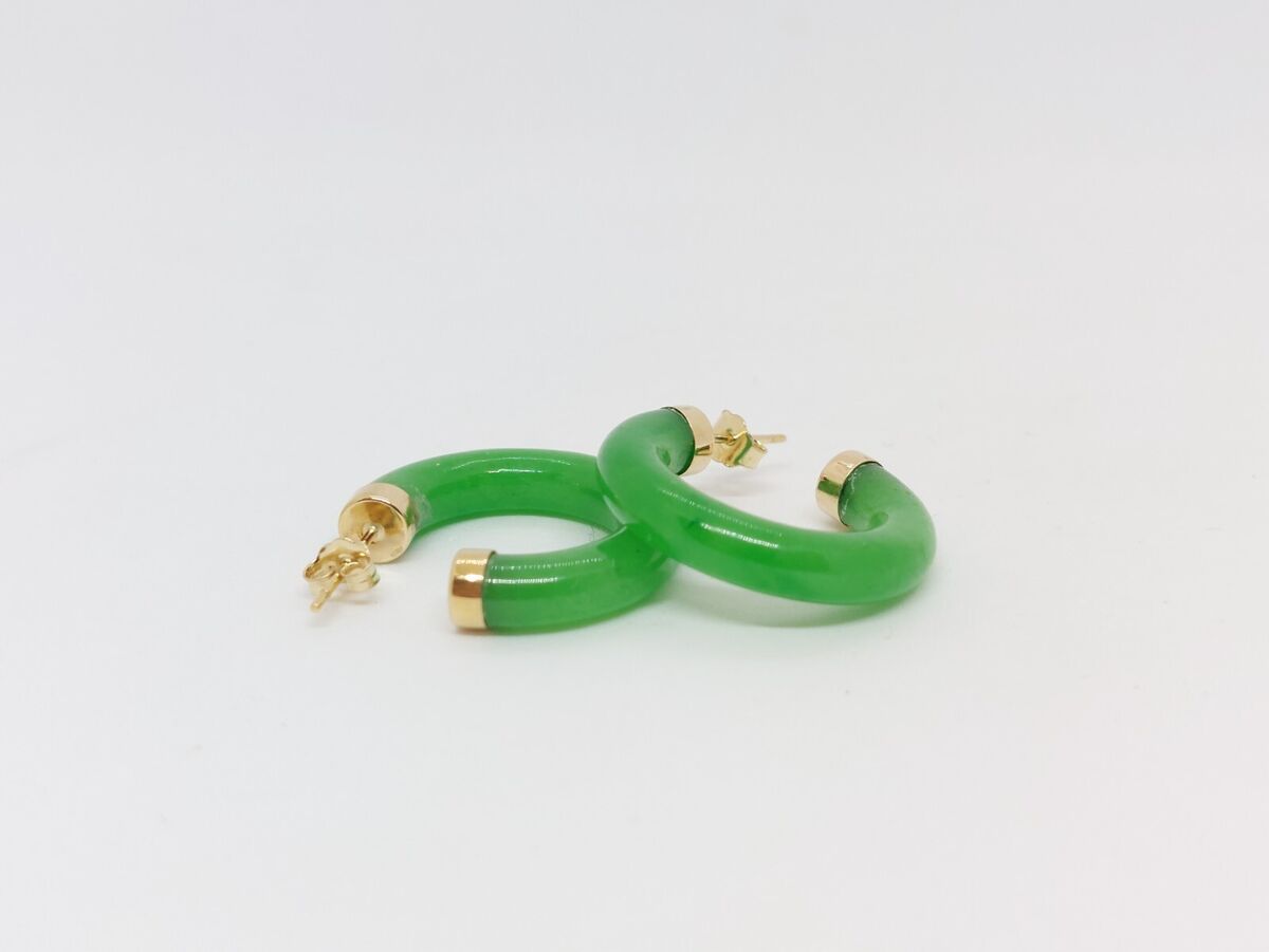 Jade Hoop Earrings