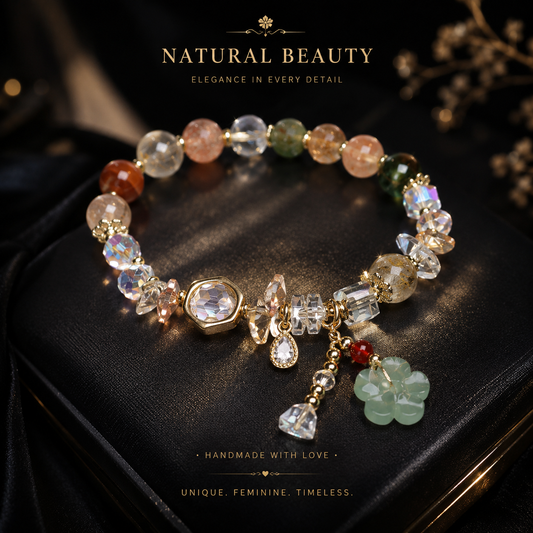 Crystal Jade Charm Bracelet