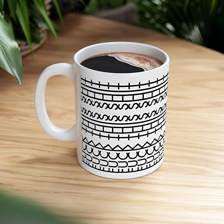 350ml ceramic work humour mug, front view