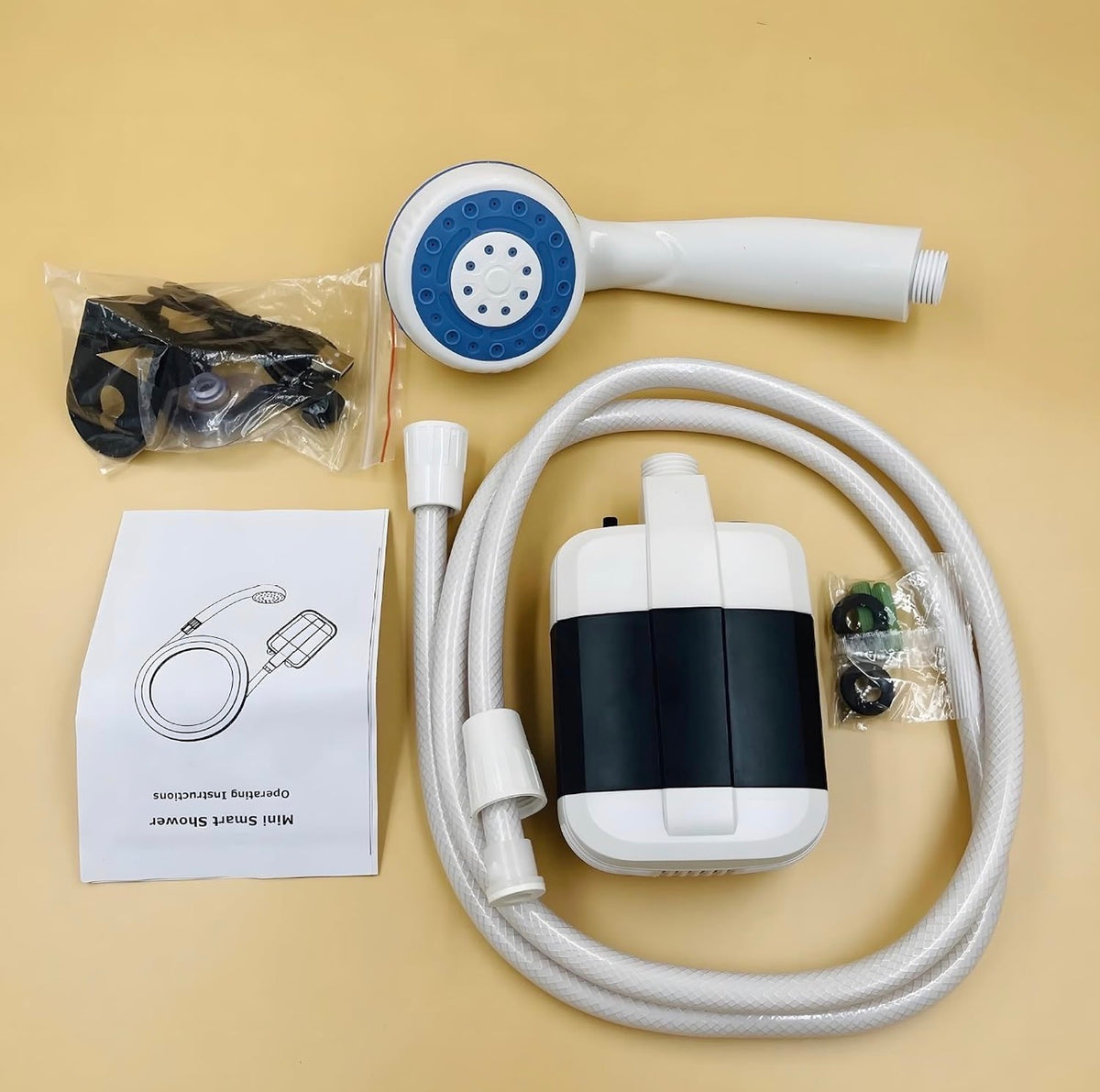 Portable shower head hook and suction cup mounting instructions