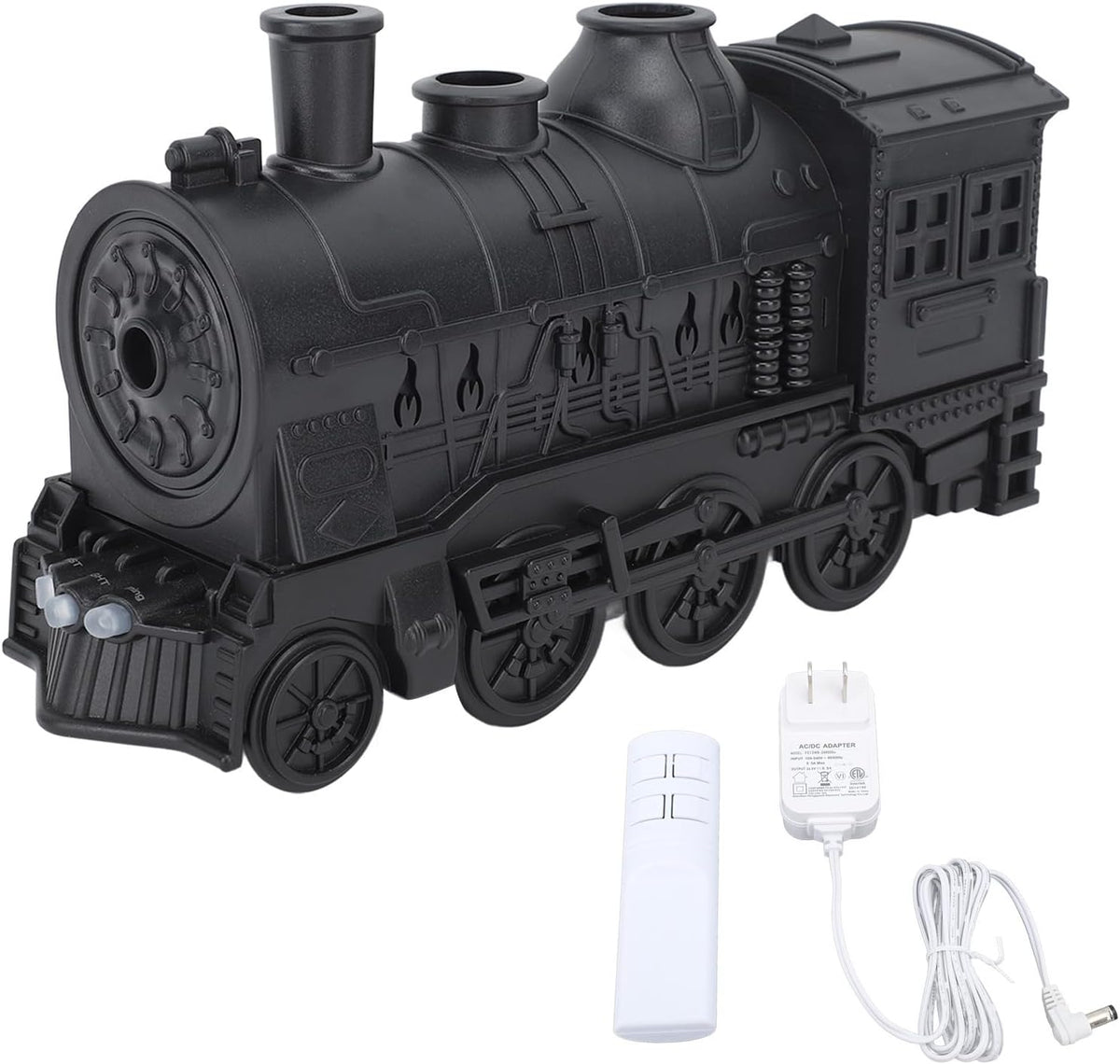 Black 300 mL train-shaped humidifier and essential oil diffuser